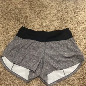 grey lululemon shorts- speed up, size 4, 4 inch